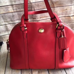 Coach Peyton Cora Domed Leather Satchel